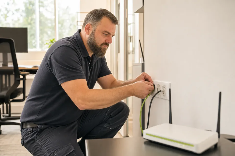 Festnetz in einer realistischen Arbeitssituation
